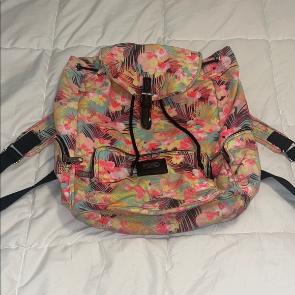 Victoria’s Secret PINK Galaxy Floral Multicolor campus Backpack - Picture 2 of 9